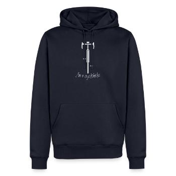 Vélo de route vélo cycloholic vélo avant silhouette - Sweat à capuche Premium bio Homme - bleu marine - Devant - Nico (187cm)