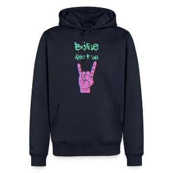 böse alte frau Spruch Geschenk - Männer Premium Bio Hoodie - Navy - Vorne - Nico (187cm)