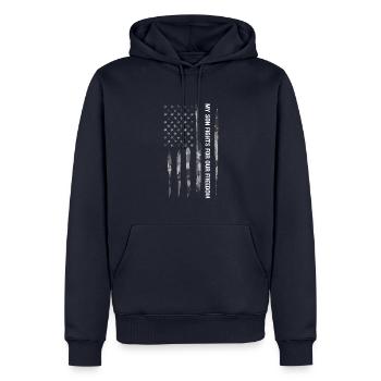 My Son Fights For Our Freedom - Männer Premium Bio Hoodie - Navy - Vorne - Nico (187cm)