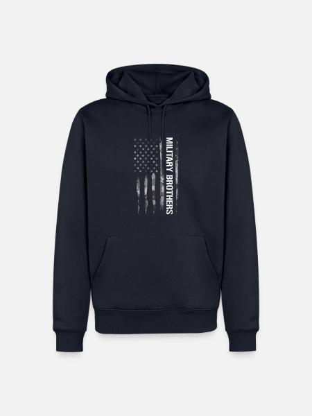 Military Brothers - American Flag - Männer Premium Bio Hoodie - Navy