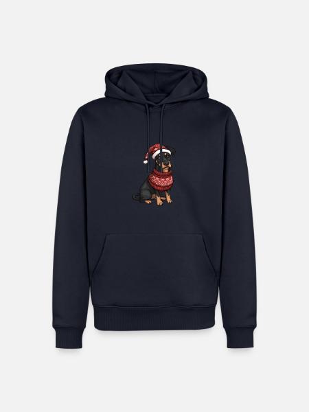 Doberman Dog Christmas Comic - Men’s Premium Organic Hoodie - navy