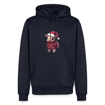 Bande dessinée de Noël Armadillo - Sweat à capuche Premium bio Homme - bleu marine - Devant - Nico (187cm)