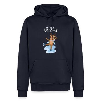 Charming iceskating reindeer - Men’s Premium Organic Hoodie - navy - Front - Nico (187cm)