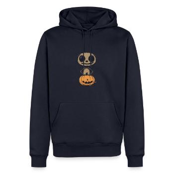 Suricate Halloween Bande dessinée drôle - Sweat à capuche Premium bio Homme - bleu marine - Devant - Nico (187cm)