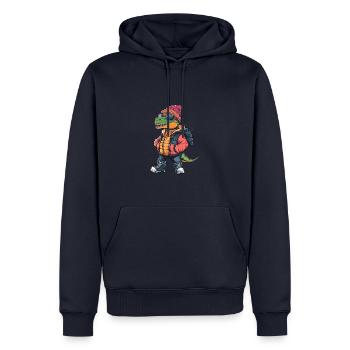 Dinosaur T-Rex Cool Comic - Men’s Premium Organic Hoodie - navy - Front - Nico (187cm)