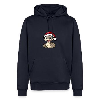 Serpent Cobra Noël Mignon - Sweat à capuche Premium bio Homme - bleu marine - Devant - Nico (187cm)