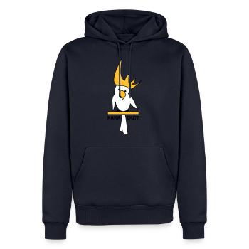 Kakadu - Männer Premium Bio Hoodie - Navy - Vorne - Nico (187cm)