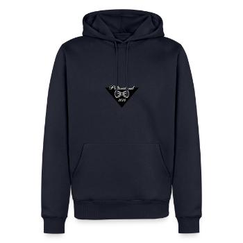 Polterabend 2024 - Männer Premium Bio Hoodie - Navy - Vorne - Nico (187cm)