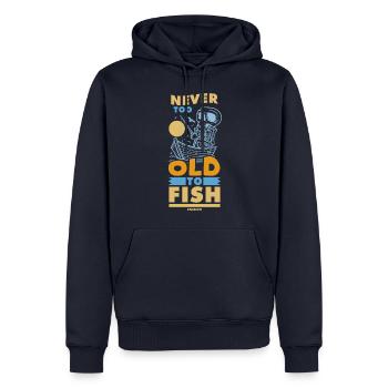 Angler - Männer Premium Bio Hoodie - Navy - Vorne - Nico (187cm)
