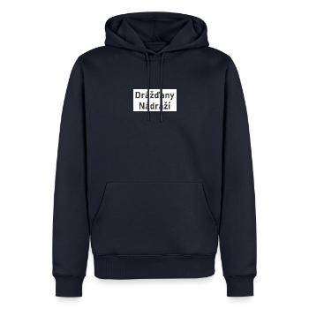 Drazdany-Nadrazi - Männer Premium Bio Hoodie - Navy - Vorne - Nico (187cm)