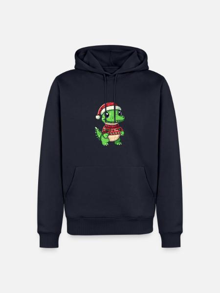 Alligator Christmas Comic - Men’s Premium Organic Hoodie - navy