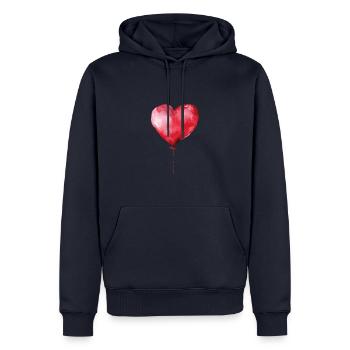 Herz Ballon Geburtstag Liebe - Männer Premium Bio Hoodie - Navy - Vorne - Nico (187cm)