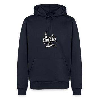 Hochzeit Loading 2024 Game Over - Männer Premium Bio Hoodie - Navy - Vorne - Nico (187cm)