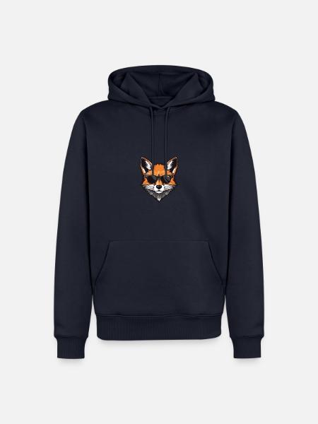 Fuchs Cool Kopf Party - Männer Premium Bio Hoodie - Navy