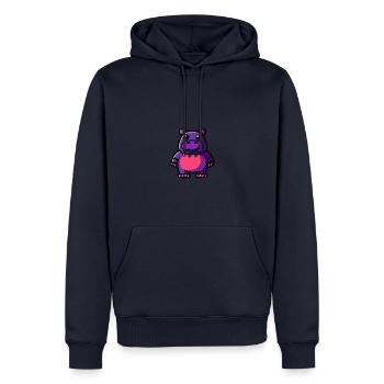 Hippopotame Animal d’Halloween - Sweat à capuche Premium bio Homme - bleu marine - Devant - Nico (187cm)