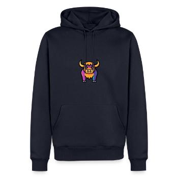 Taureau Halloween Animal - Sweat à capuche Premium bio Homme - bleu marine - Devant - Nico (187cm)