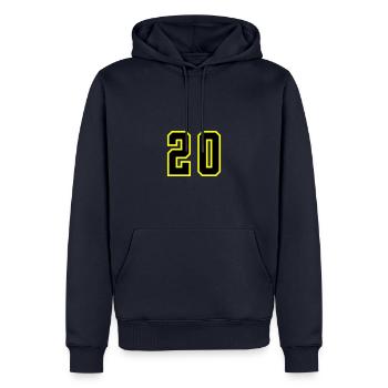 20 Zahl Trikot - Männer Premium Bio Hoodie - Navy - Vorne - Nico (187cm)