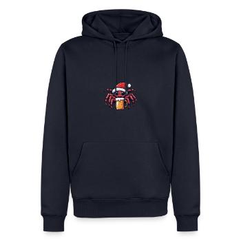 Tarantula Bière Noël Noël - Sweat à capuche Premium bio Homme - bleu marine - Devant - Nico (187cm)