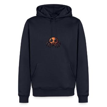 Tarentule Halloween Bande dessinée drôle - Sweat à capuche Premium bio Homme - bleu marine - Devant - Nico (187cm)