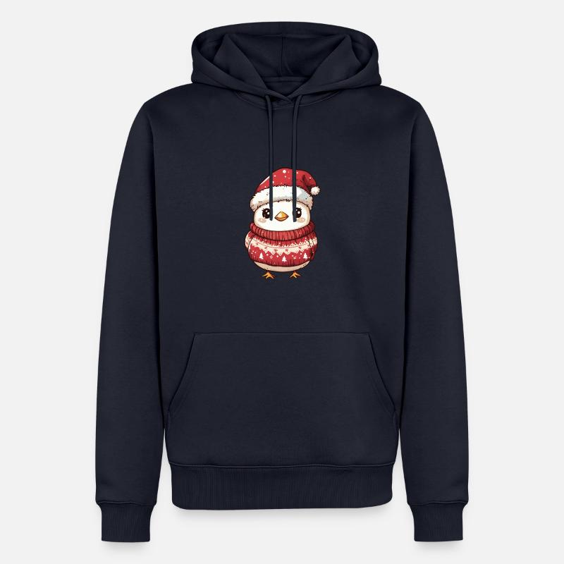 Huhn Weihnachten Comic - Männer Premium Bio Hoodie - Navy