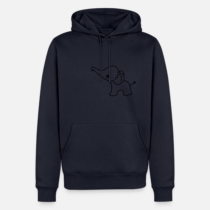 Éléphant mignon bébé éléphant éléphant doux - Sweat à capuche Premium bio Homme - bleu marine