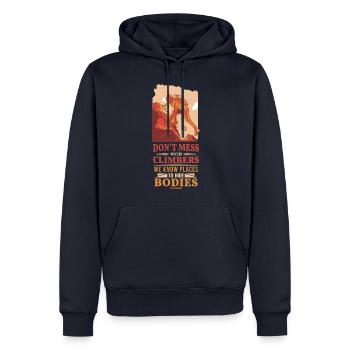 Klettern Berg Alpen Natur Klettersport Geschenk - Männer Premium Bio Hoodie - Navy - Vorne - Nico (187cm)