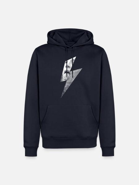 Rebellen-Blitz-Lecken - Männer Premium Bio Hoodie - Navy