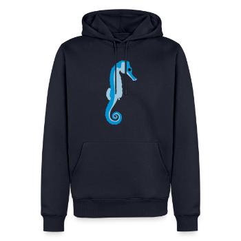 seepferdchen_082012_a_3c - Sweat à capuche Premium bio Homme - bleu marine - Devant - Nico (187cm)