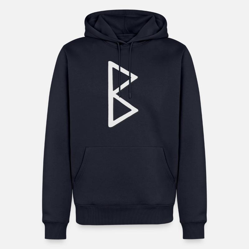 Futhark Alphabet runique Berkana - Sweat à capuche Premium bio Homme - bleu marine