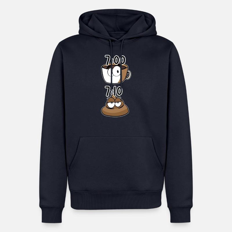 Caca de café le matin - Sweat à capuche Premium bio Homme - bleu marine