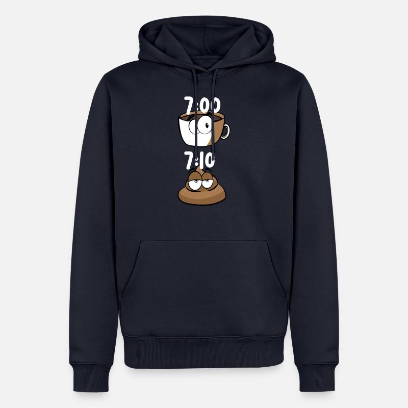 CAFÉ CACA PETIT DÉJEUNER - Sweat à capuche Premium bio Homme - bleu marine