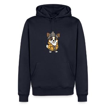 Berger Australien Chien Hiver - Sweat à capuche Premium bio Homme - bleu marine - Devant - Nico (187cm)