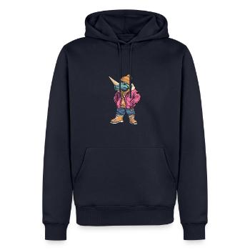 Dinosaurier triceratops Lustig Winter - Männer Premium Bio Hoodie - Navy - Vorne - Nico (187cm)