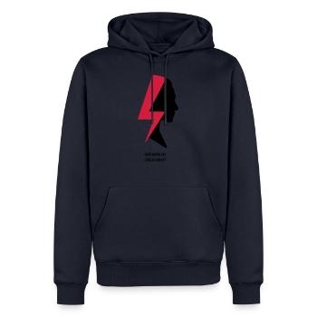Solidarität mit dem Frauenstreik in Polen! - Männer Premium Bio Hoodie - Navy - Vorne - Nico (187cm)