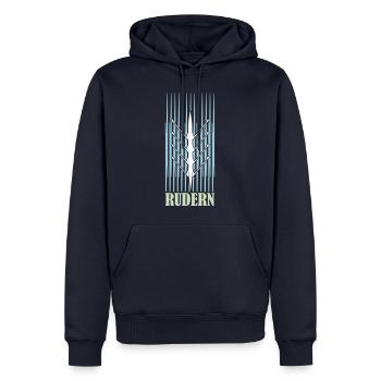 rudern Doppelvierer von oben - Männer Premium Bio Hoodie - Navy - Vorne - Nico (187cm)