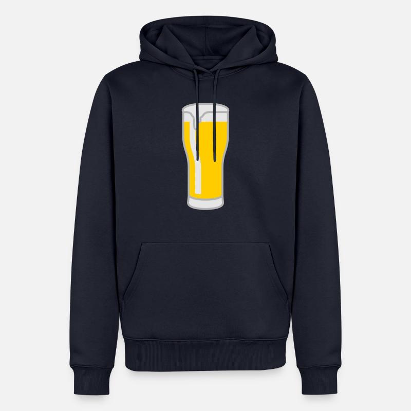 bier_glas_3c - Männer Premium Bio Hoodie - Navy