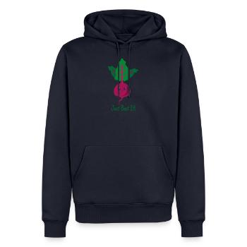 Just beet it cadeau plantes végétaliens rengaine - Sweat à capuche Premium bio Homme - bleu marine - Devant - Nico (187cm)