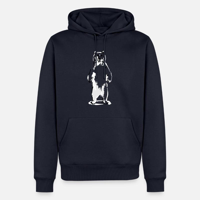 Ours - Sweat à capuche Premium bio Homme - bleu marine