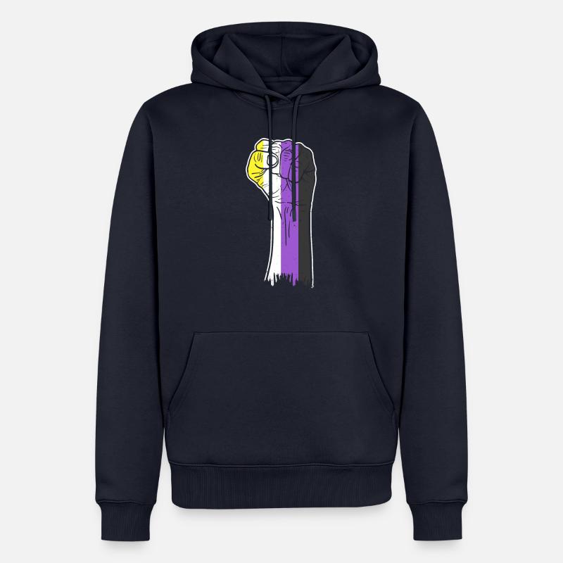 Nonbinary Pride Faust Nonbinary Pride - Männer Premium Bio Hoodie - Navy