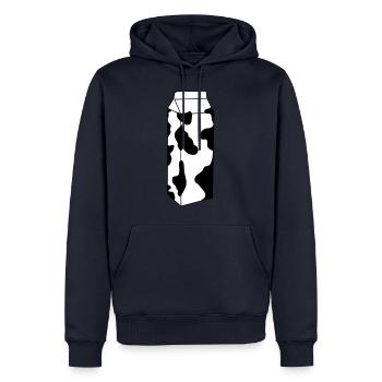 Lait - Sweat à capuche Premium bio Homme - bleu marine - Devant - Nico (187cm)