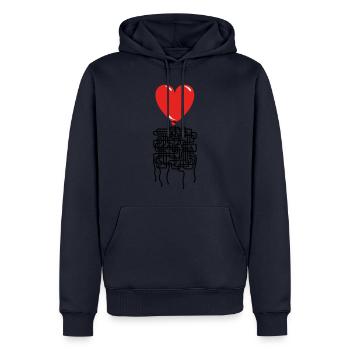 Es ist kompliziert...Liebe...Valentinstag - Männer Premium Bio Hoodie - Navy - Vorne - Nico (187cm)