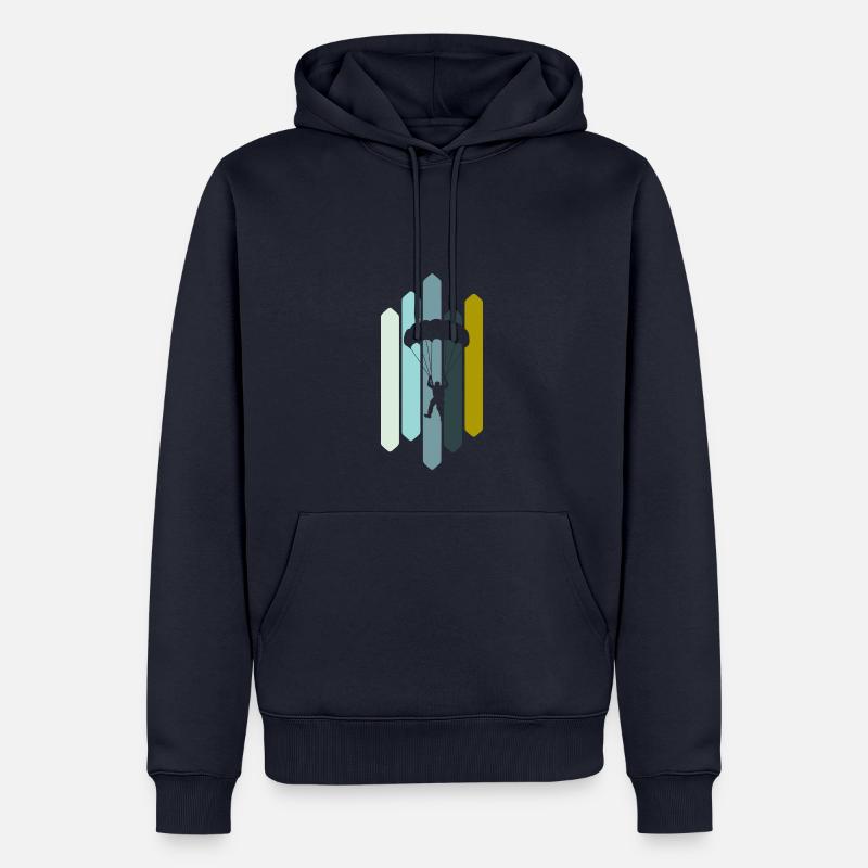 Parachutisme - Sweat à capuche Premium bio Homme - bleu marine