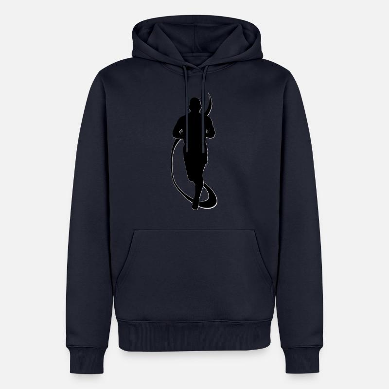 Course pivotante Runner - Sweat à capuche Premium bio Homme - bleu marine
