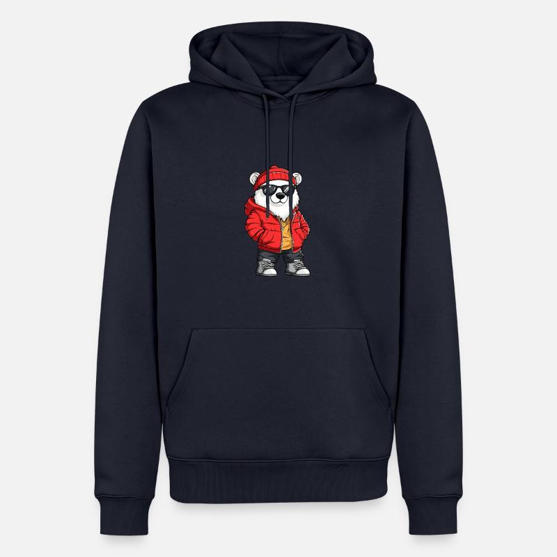 Eisbär Cool Comic - Männer Premium Bio Hoodie - Navy