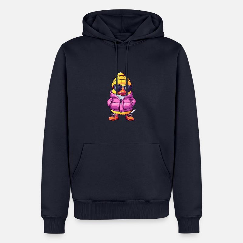 Bande dessinée cool de canard - Sweat à capuche Premium bio Homme - bleu marine