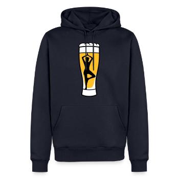 bier glas alkohol party saufen trinken durst feier - Männer Premium Bio Hoodie - Navy - Vorne - Nico (187cm)