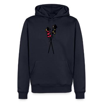 Fusées de feux d'artifice du nouvel an - Feu d'artifice du nouvel an - Sweat à capuche Premium bio Homme - bleu marine - Devant - Nico (187cm)