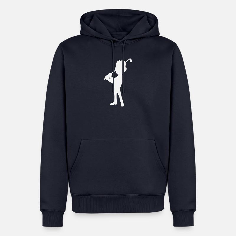 Golf-Design, Golfer Silhouette - Männer Premium Bio Hoodie - Navy