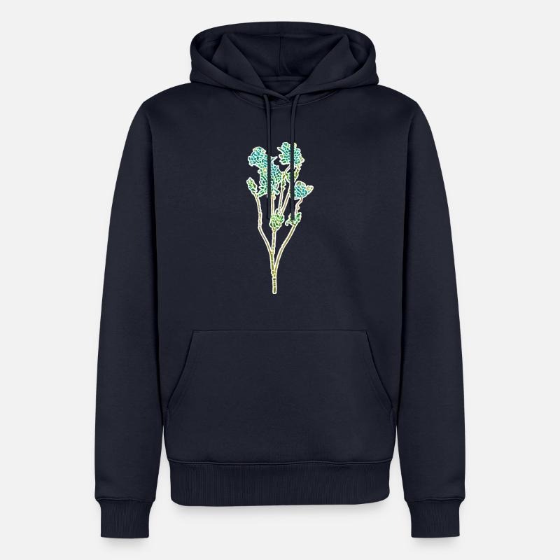Arbuste - mosaïque illustration blanc - Sweat à capuche Premium bio Homme - bleu marine
