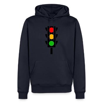 Permis de conduire aux feux tricolores École de conduite - Sweat à capuche Premium bio Homme - bleu marine - Devant - Nico (187cm)
